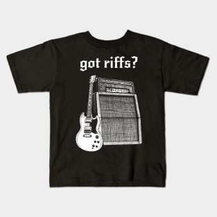 Got Riffs? Rock n Roll guitar and amplifier Kids T-Shirt